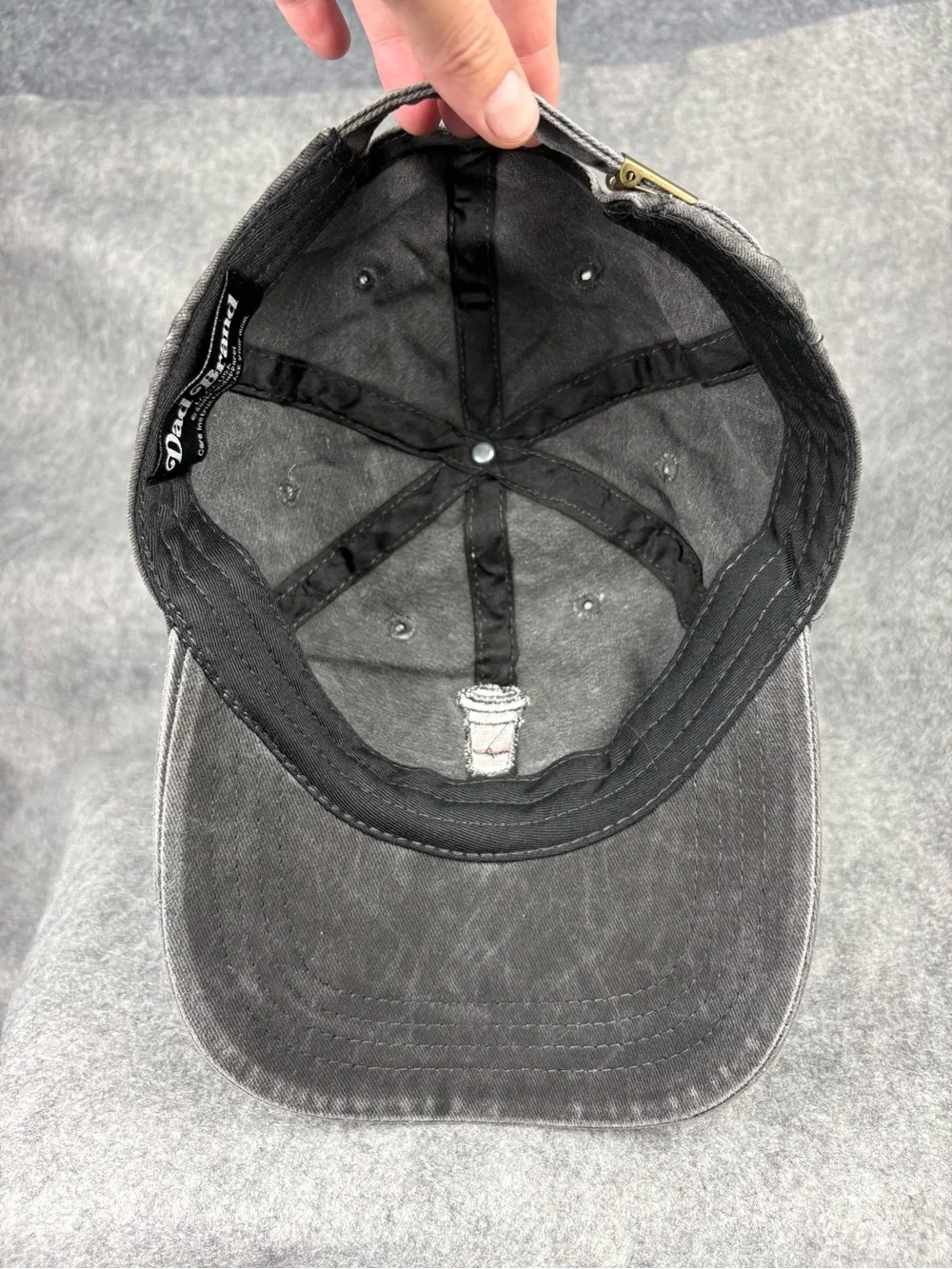 Dad Brand Twin Mum Coffee Cup Embroidered Black Adjustable Hat